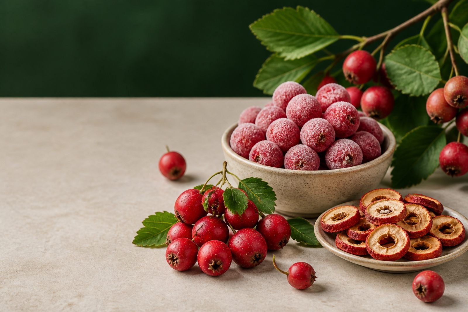 Dried, freeze-dried and processed hawthorn product range